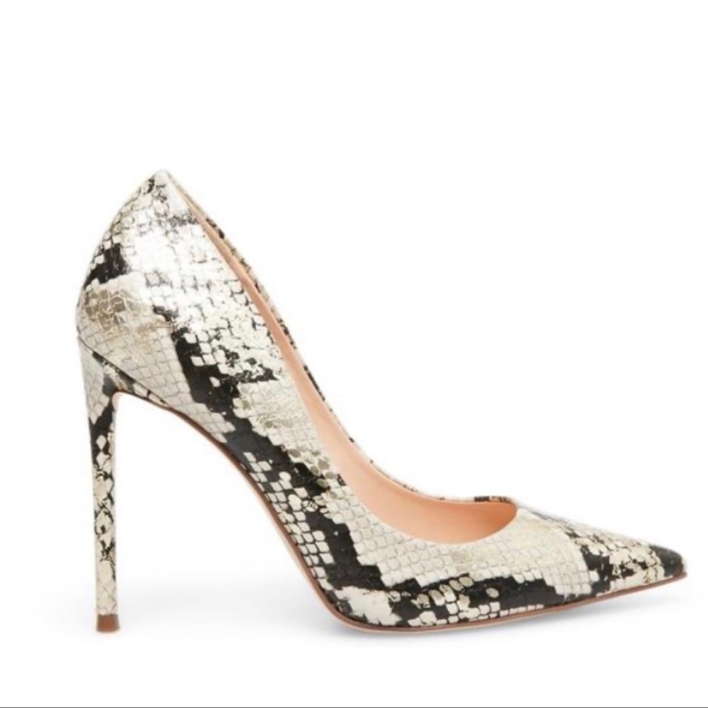 Steve Madden Vala Gold Snake Heels